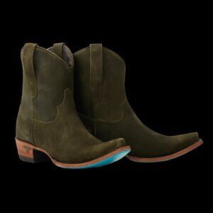 LANE Emma Jane Bootie - Olive Suede